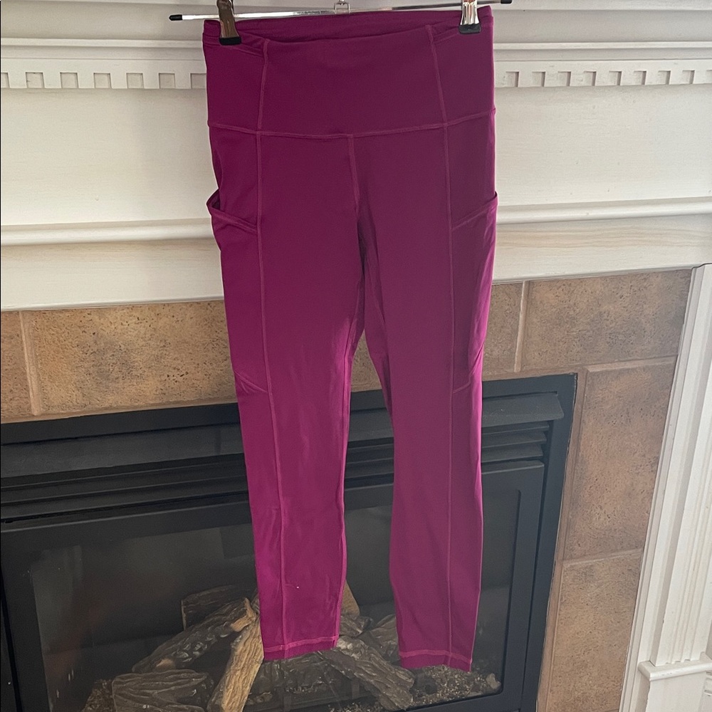 Lululemon Athletica Fast and Free Magenta Leggings